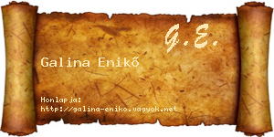 Galina Enikő névjegykártya